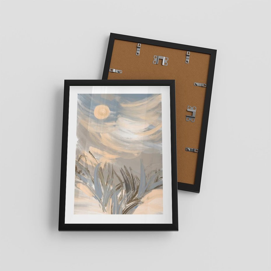 Plakat w ramie 30x40 - Światłości Taniec - akwarela, obraz - rama czarna