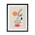 Plakat w ramie 50x70 - Impresje Plam - abstrakcyjny obraz, przypomina twarz - rama czarna