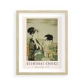 Plakat w ramie 40x50 - Rycina Eishosai Choki - staraa chińska rycina, eishosai choki - rama drewno