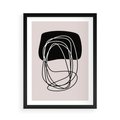 Plakat w ramie 50x70 - Strukturalne Kontrasty - abstrakcyjne szkicowane linie, minimalizm - rama czarna