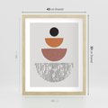 Plakat w ramie 40x50 - Półkola i Boho Akcent - geometria, półkola - rama drewno