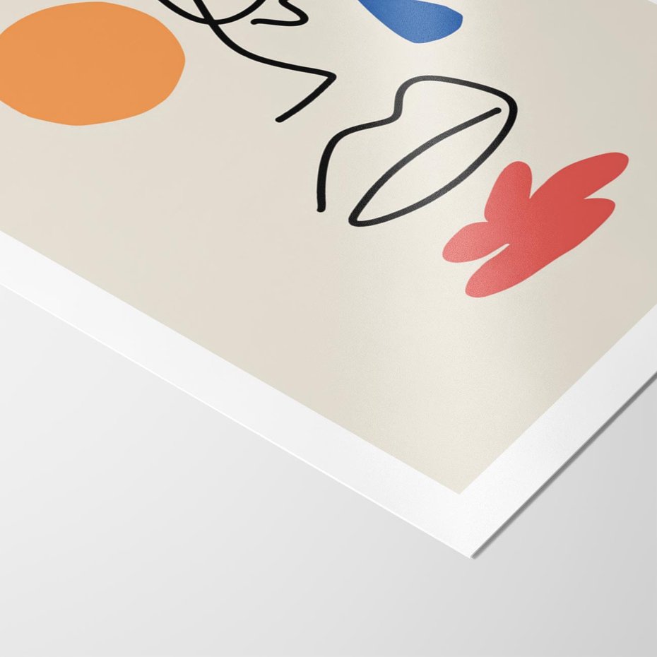 Plakat bez ramy 50x70 - Impresje Plam - abstrakcyjny obraz, przypomina twarz