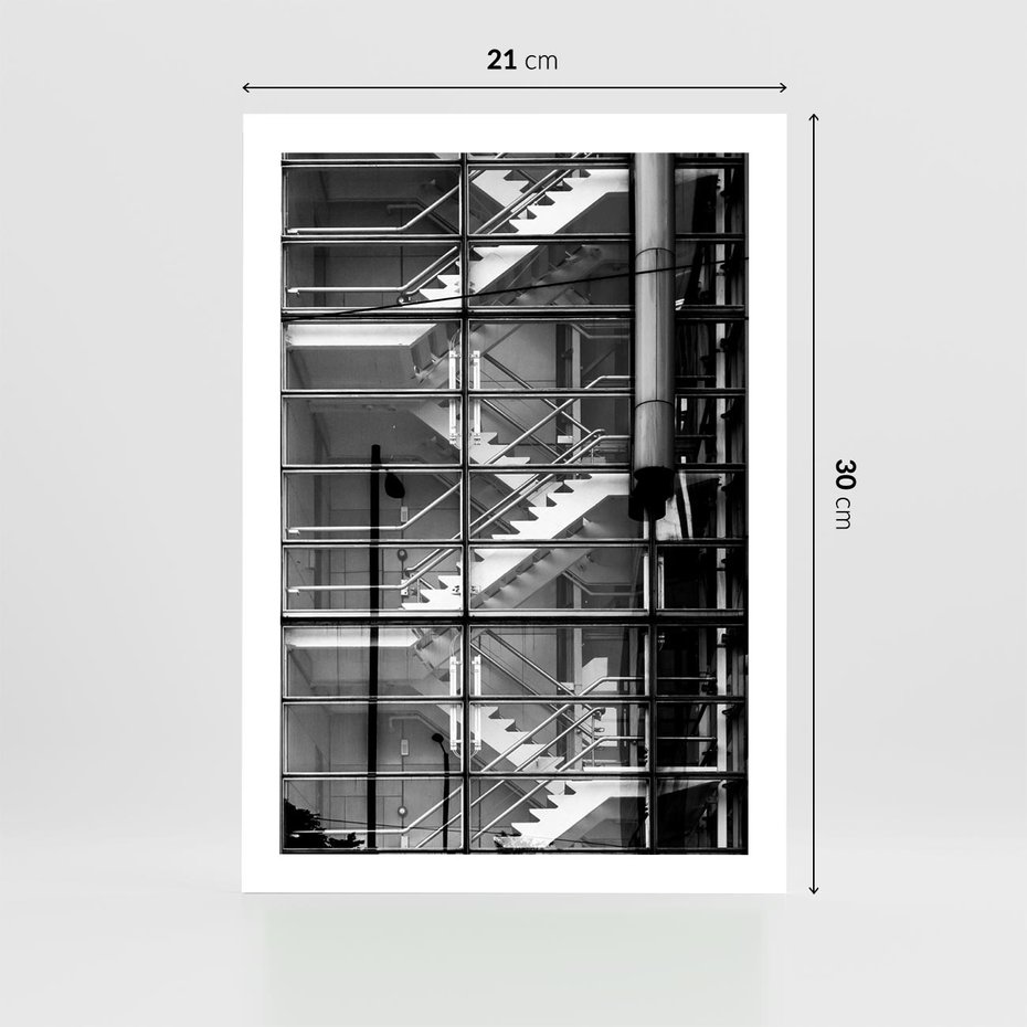 Plakat bez ramy 21x30 - Schody do architektonicznej przestrzeni - schody, architektura