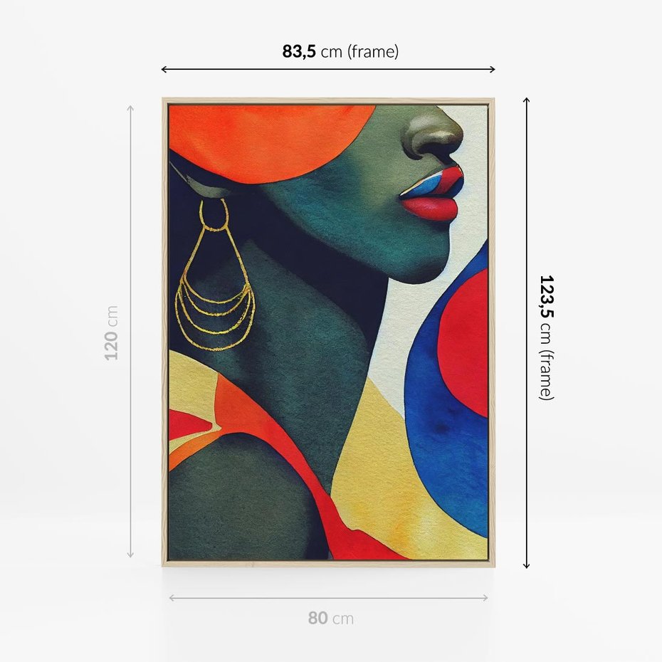 Obraz w ramie 80x120 - Kolory Kobiety - mural, abstrakcja - rama drewno