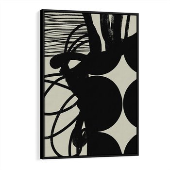 Obraz w ramie 50x70 - Modernistyczne Refleksje - abstrakcja, mroczny klimat - rama czarna