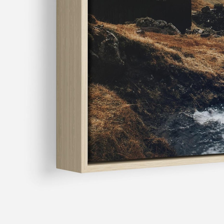 Obraz w ramie 80x80 - Spokój Natury - skandynawski, pejzaż - rama drewno