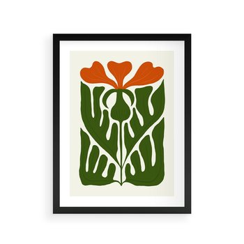 Plakat w ramie 50x70 - Minimalistyczny Urok Kwiatu - kwiat, sztuka nowoczesna - rama czarna