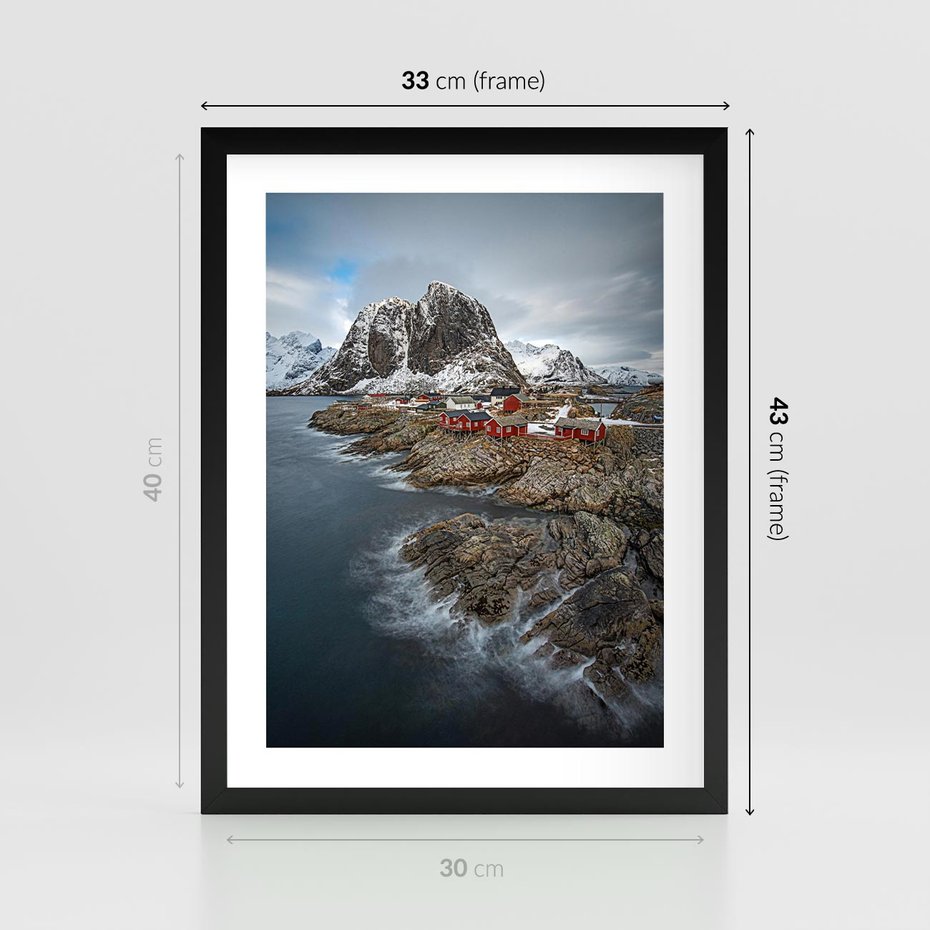 Plakat w ramie 30x40 - Skandynawia - górska odsłona - Skandynawia, góry - rama czarna