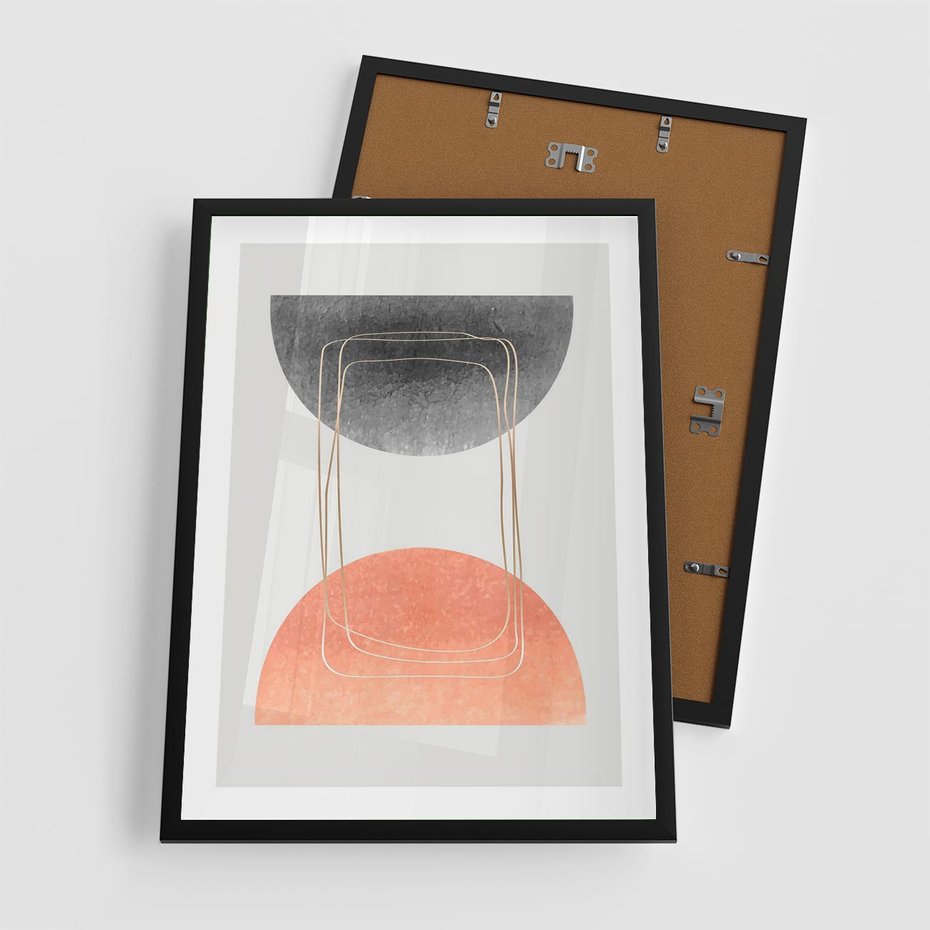 Plakat w ramie 50x70 - Sztuka Abstrakcji - minimalistyczny boho obraz, abstrakcyjny - rama czarna