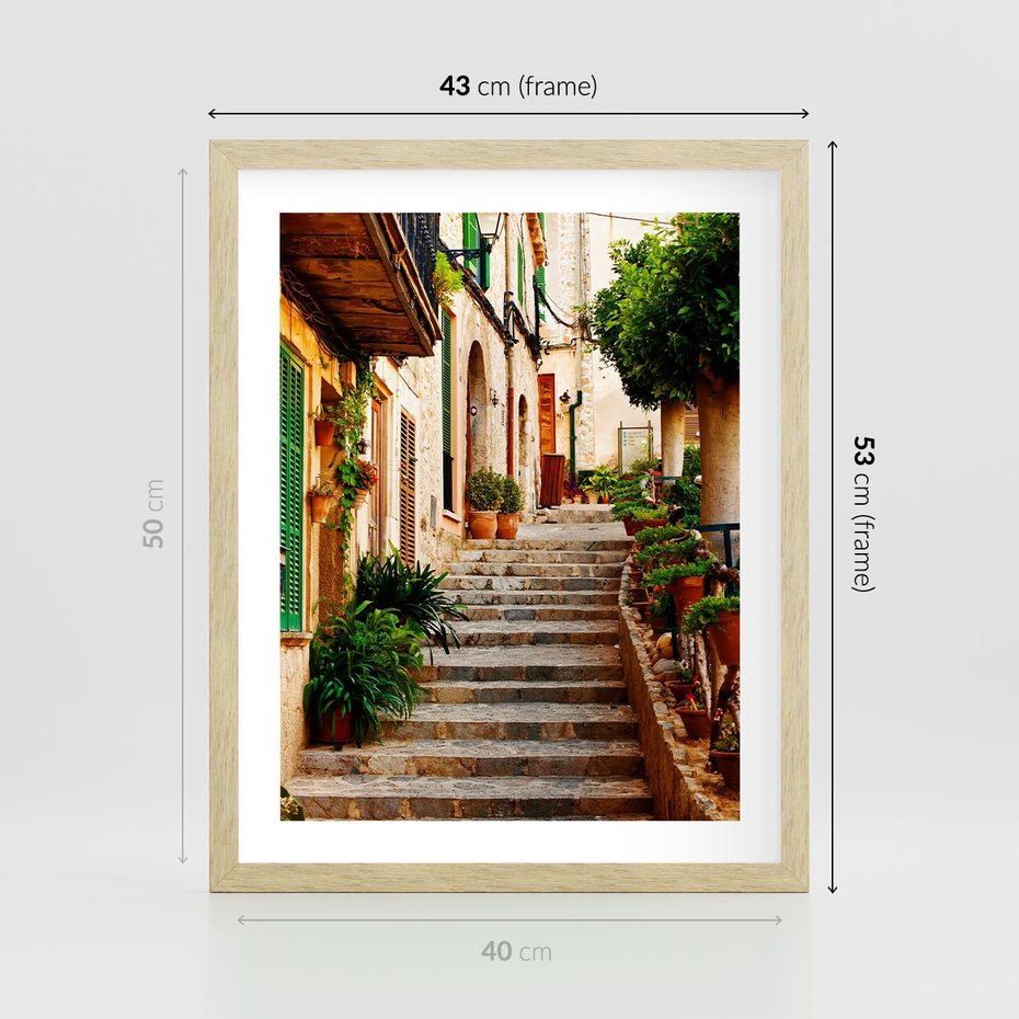 Plakat w ramie 40x50 - Uroczysta perspektywa uliczki - uliczka, perspektywa - rama drewno