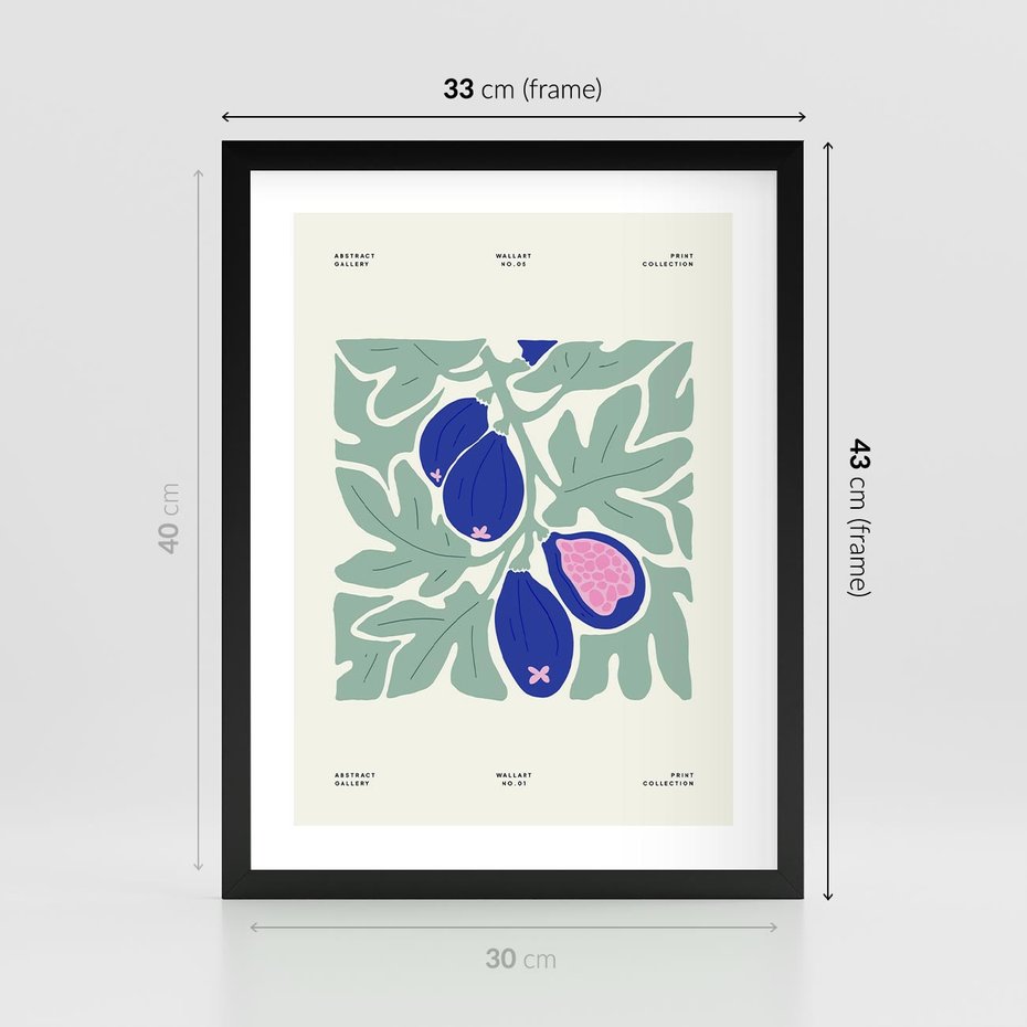 Plakat w ramie 30x40 - Symfonia Przestrzeni - figi, plakat - rama czarna