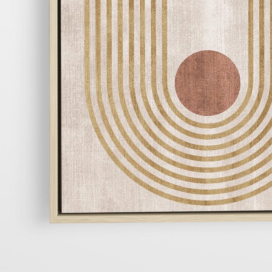 Obraz w ramie 70x50 - Melodia ukrytych snów - retro grafika, styl mid-century - rama drewno