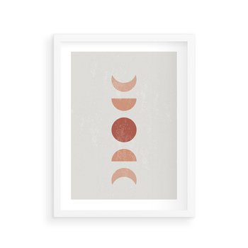 Plakat w ramie 50x70 - Mistyka Boho - boho plakat, beże brązy - rama biała