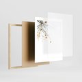 Plakat w ramie 40x50 - Złota Jesień - drzewo, żółte liście - rama drewno