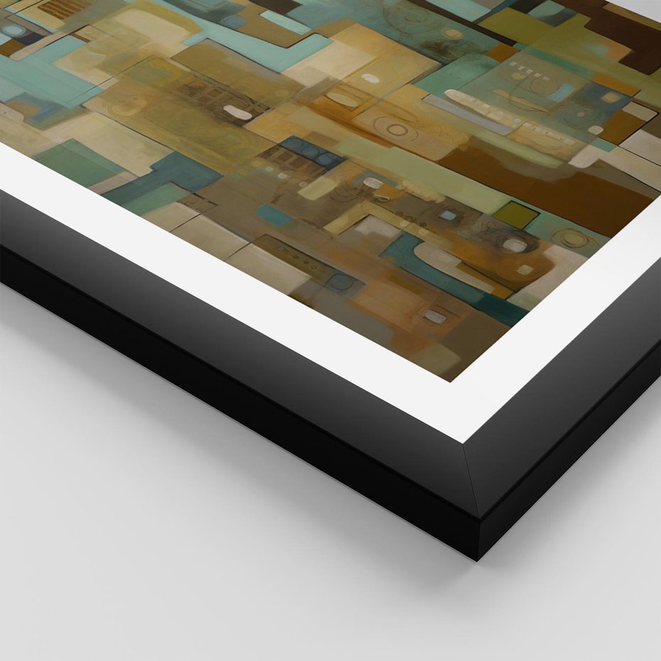 Plakat w ramie 30x40 - Kolorowe Wyobrażenia - abstrakcyjny obraz, mnogość kolorów - rama czarna