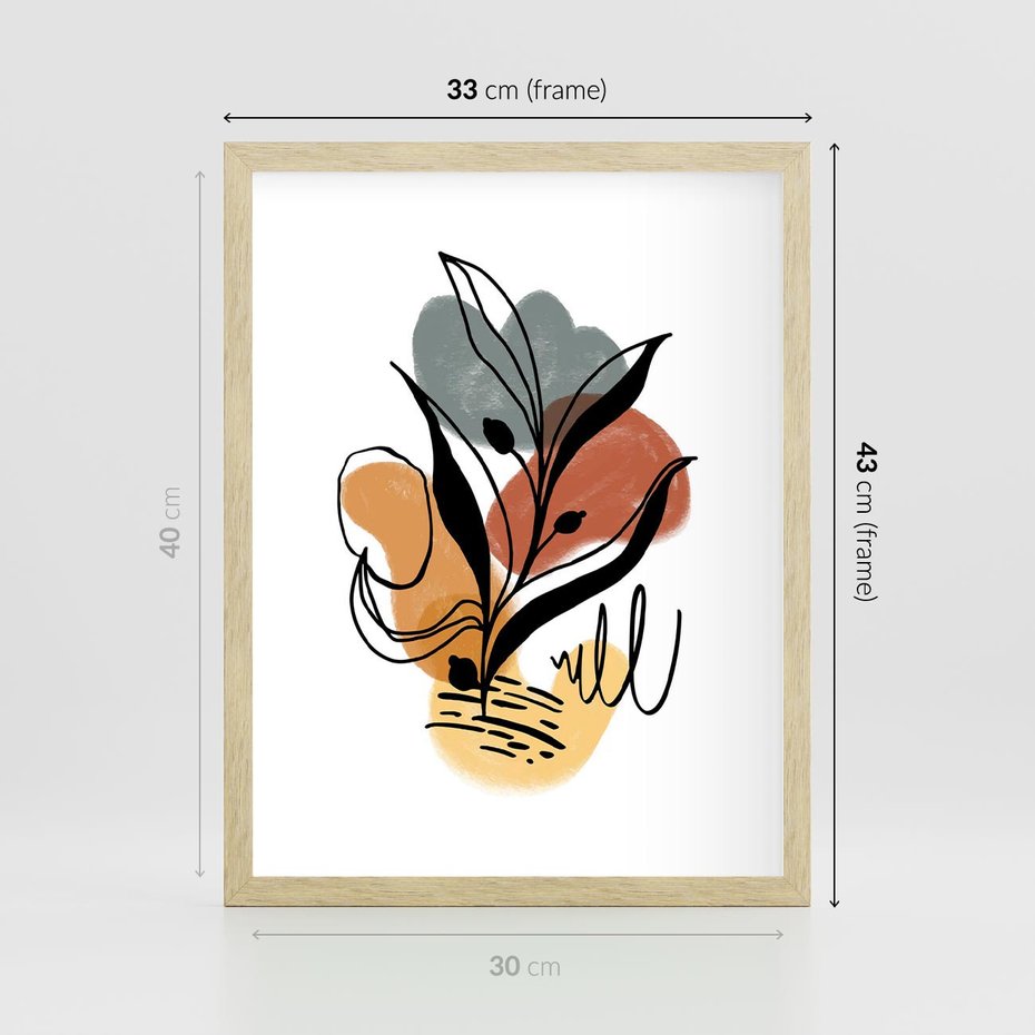 Plakat w ramie 30x40 - Rozkwitające Abstrakcje - abstrakcja, sztuka nowoczesna - rama drewno
