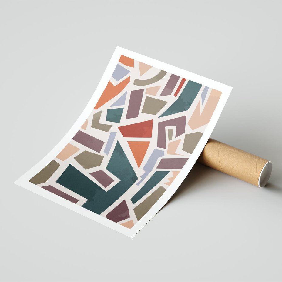 Plakat bez ramy 21x30 - Modernistyczna Transcendencja - geometryczne kształty, mozaika