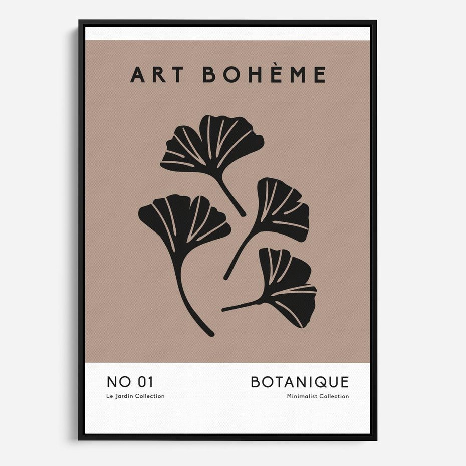 Obraz w ramie 70x100 - Botaniczne wymysły - sztuka boho, plakat - rama czarna