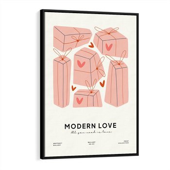 Obraz w ramie 50x70 - Nowoczesna Miłość - nowoczesna grafika, pastelowe kolory - rama czarna