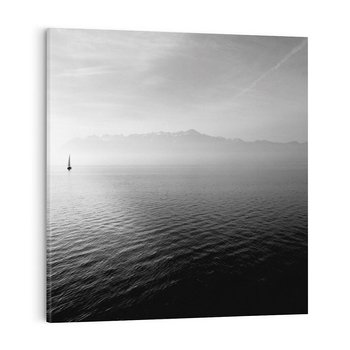 Obraz na płótnie 40x40 - Łódka na morzu - łódka, morze