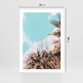 Plakat bez ramy 21x30 - Wakacyjny Raj - palmy, wysokie budynki