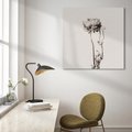 Obraz na płótnie 60x60 - Kwiatowa Symfonia w Szarościach - czarno biała odbitka, jak fotografia