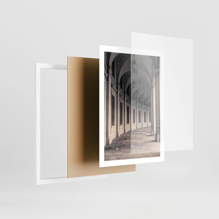 Plakat w ramie 50x70 - Kolumny Elegancji - architektura, kolumny - rama biała