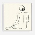 Obraz w ramie 50x50 - Akt w Minimalizmie - kobieta akt, minimalizm - rama biała