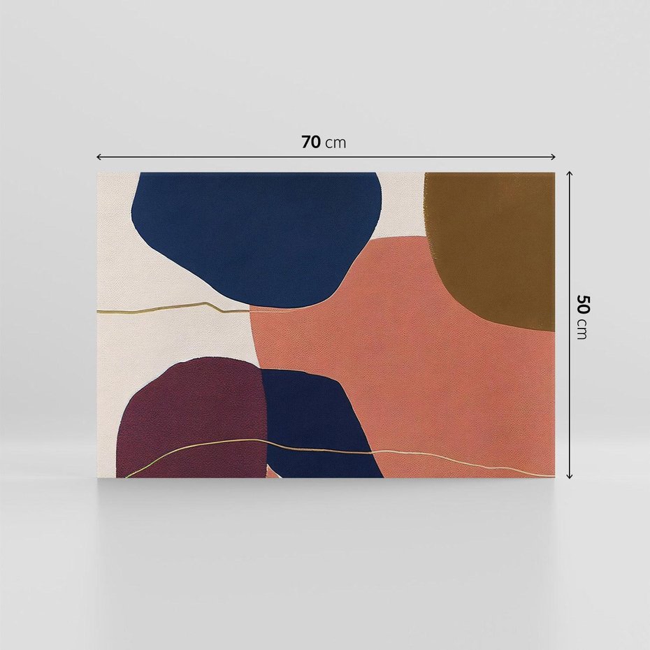 Obraz na płótnie 70x50 - Abstrakt Marsala - nieregularne plamy, kształty