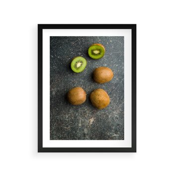 Plakat w ramie 50x70 - : Zdrowe kąski - kiwi, owoce - rama czarna