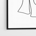 Obraz w ramie 70x100 - Zaklęte Linie - szkic kobiety, jedną linia - rama czarna