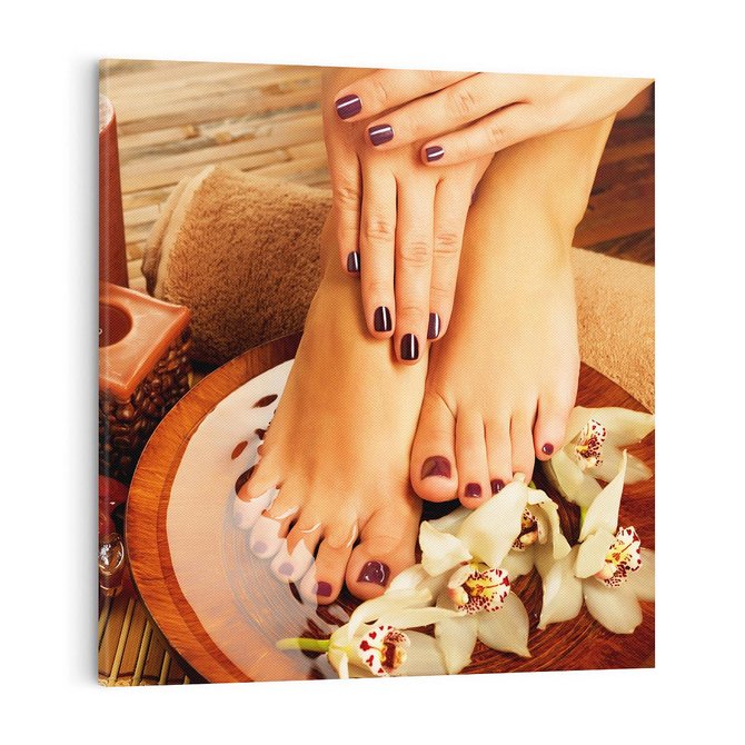 Obraz na płótnie 50x50 - Relaksujące Spa i Perfekcyjny Manicure - spa, paznokcie