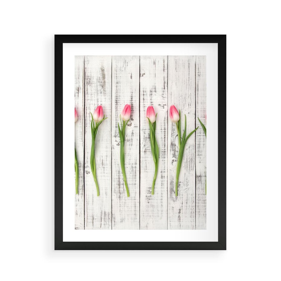 Plakat w ramie 40x50 - Kwintesencja Piękna - kwiaty, tulipany - rama czarna