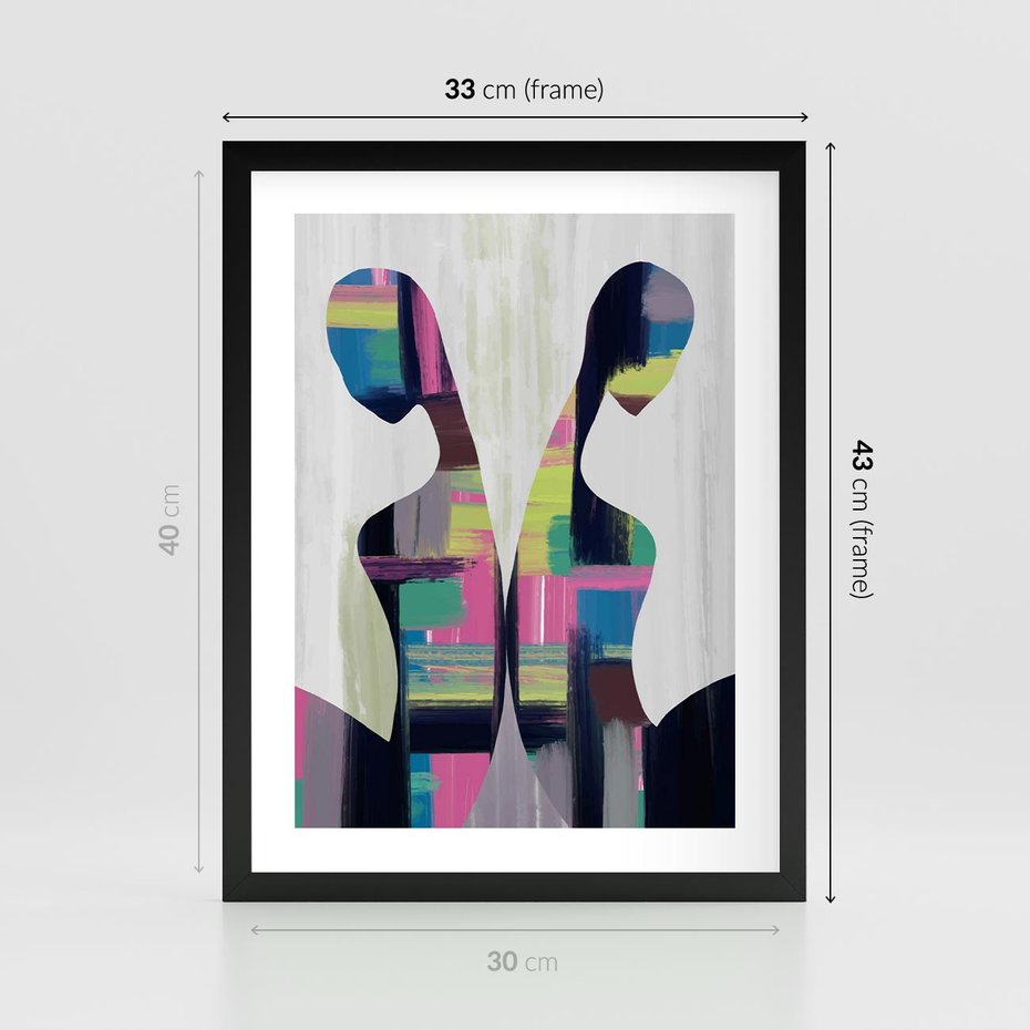Plakat w ramie 30x40 - Nowa Era - abstrakcyjny plakat, nowoczesna sztuka - rama czarna