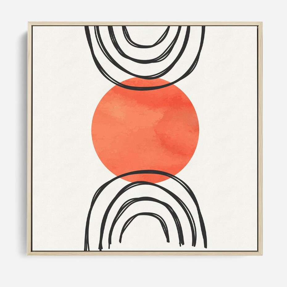 Obraz w ramie 80x80 - Lustrzane Widzenie - koło, boho styl - rama drewno