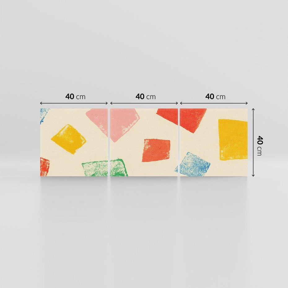 Obraz na płótnie 120x40 - Tęczowe Rytmy - kolorowe tęczowe kwadraty, wesoły kolaż