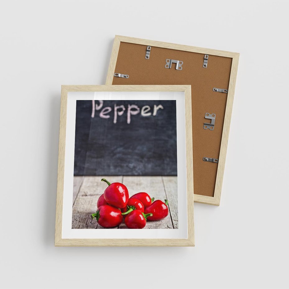 Plakat w ramie 40x50 - Eksploracja smaków - papryka, kuchnia - rama drewno