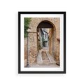 Plakat w ramie 30x40 - Klimatyczna Uliczka w Grecji - uliczka, Grecja - rama czarna