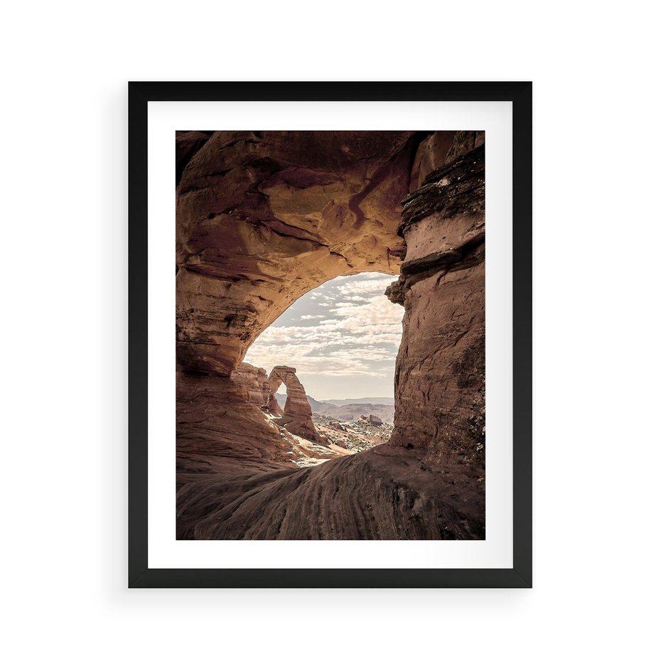 Plakat w ramie 40x50 - Kanionowy Labirynt - pustynia, skały - rama czarna
