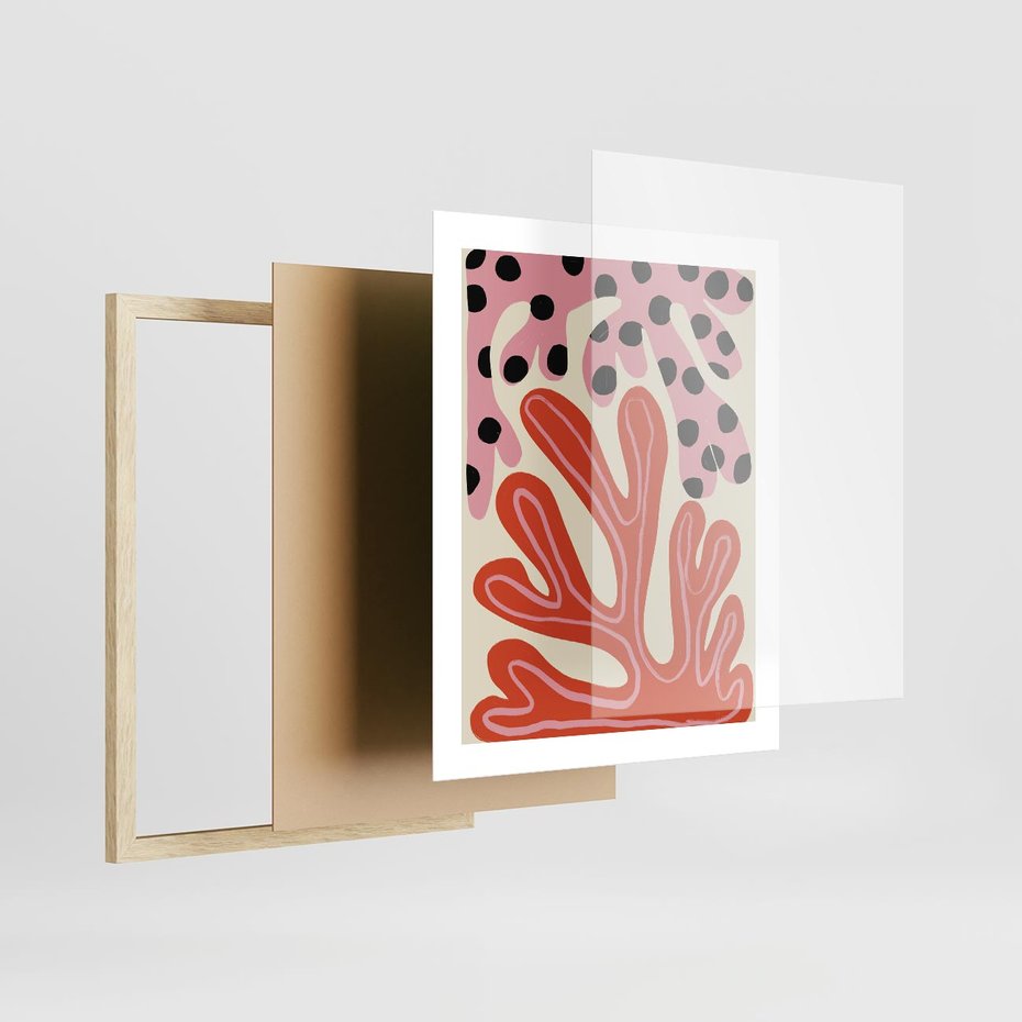 Plakat w ramie 40x50 - Księga Pastelowych Impulsów - abstrakcyjny obraz, plakat - rama drewno