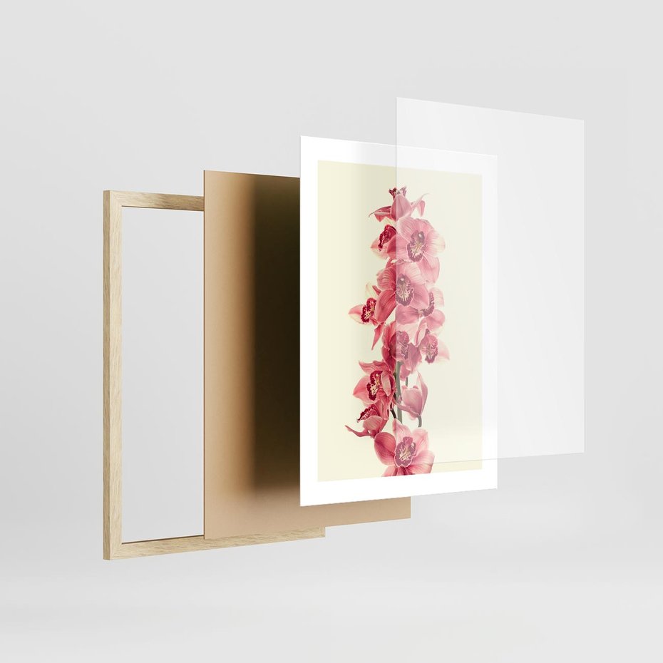 Plakat w ramie 30x40 - Orchidea w spa - relaks - orchidea, spa - rama drewno