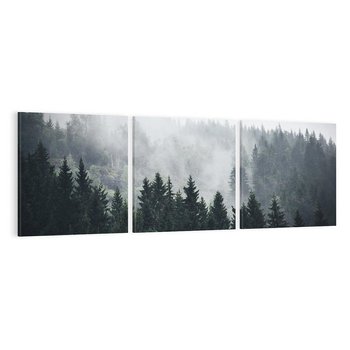 Obraz na płótnie 120x40 - Las w górach: mistyczna mgła - las, góry