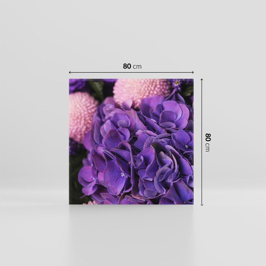 Obraz na płótnie 80x80 - Fioletowa hortensja - kwiaty, hortensja