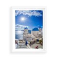 Plakat w ramie 50x70 - Uroki Santorini we Włoszech - Santorini, Włochy - rama biała