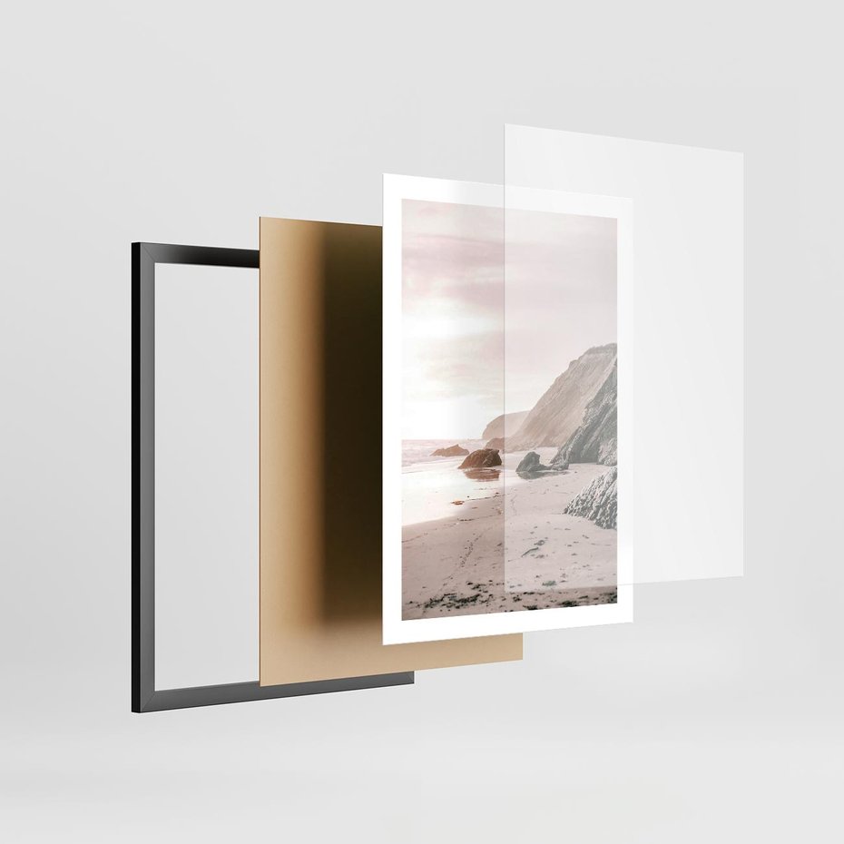 Plakat w ramie 50x70 - Przybrzeżna Piękność - klify, skały nad morzem - rama czarna