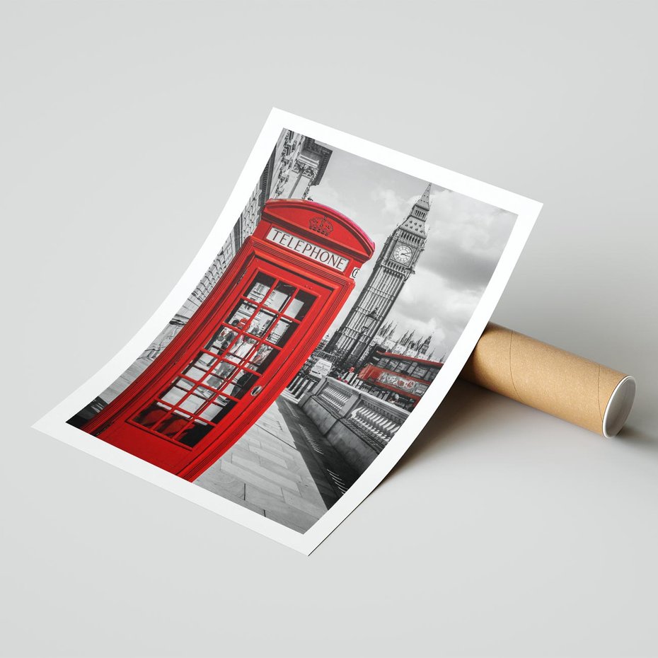 Plakat bez ramy 21x30 - Budka w Londynie - Londyn, budka