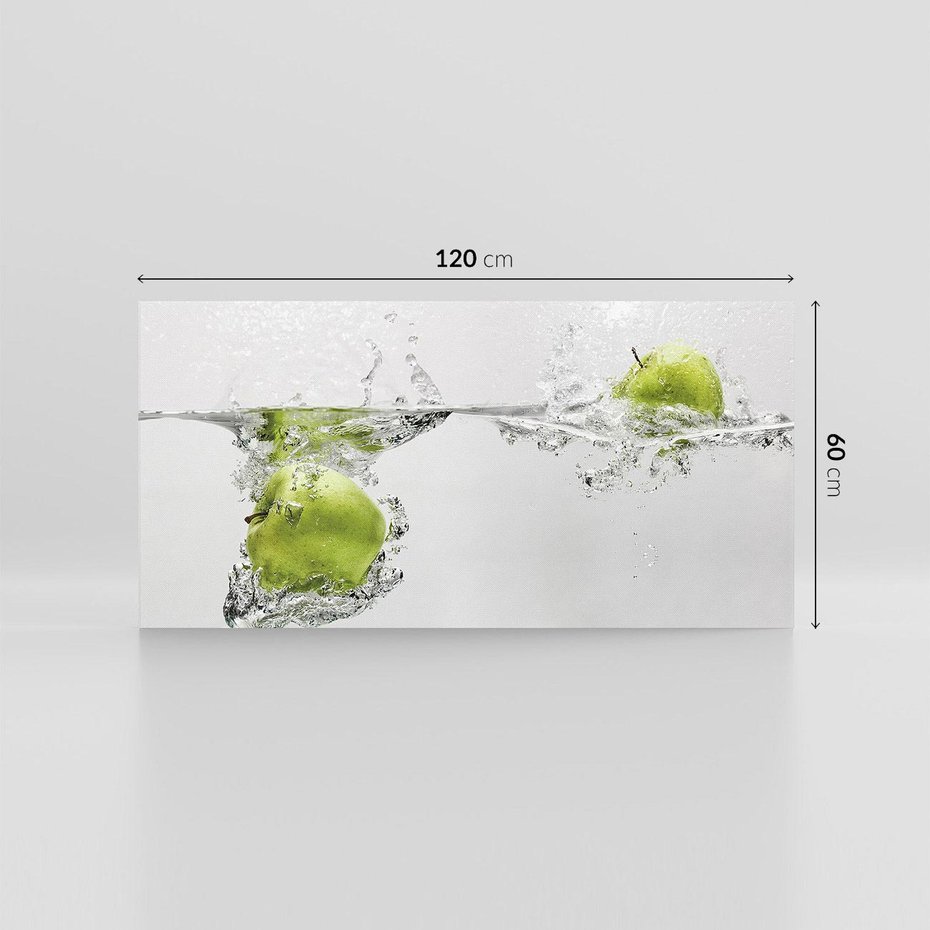 Obraz na płótnie 120x60 - Jabłka: Świeżość natury - jabłka, woda