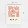 Obraz w ramie 70x100 - Nowoczesna Miłość - nowoczesna grafika, pastelowe kolory - rama biała