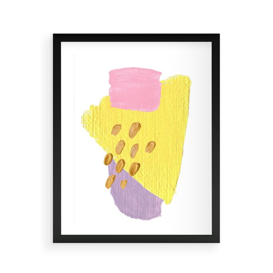 Plakat w ramie 40x50 - Refleksje Akwarelowych Widoków - akwarela, minimalizm - rama czarna