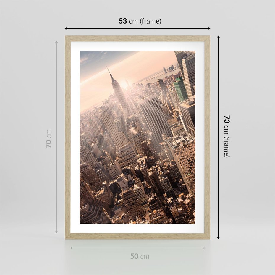 Plakat w ramie 50x70 - Dynamika Nowego Jorku - Nowy Jork, miasto - rama drewno